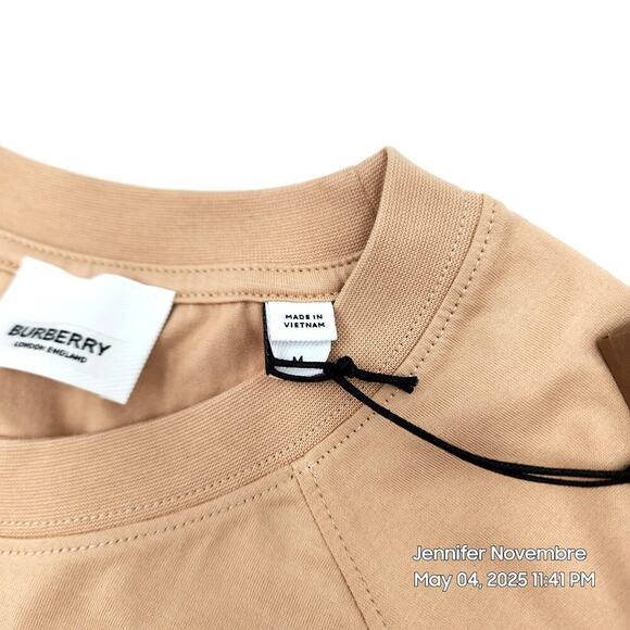 WOMEN'S BURBERRY SANTO LOGO T-SHIRT/SOFT FAWN/MEDIUM RETAIL $480 - Picture 14 of 16